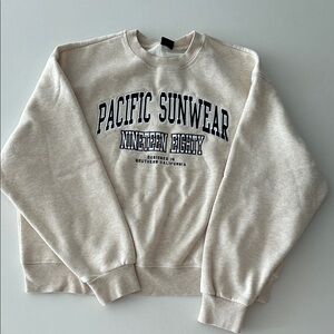 Pacific Sunwear Tan Sweatshirt Relaxed Fit Crewneck